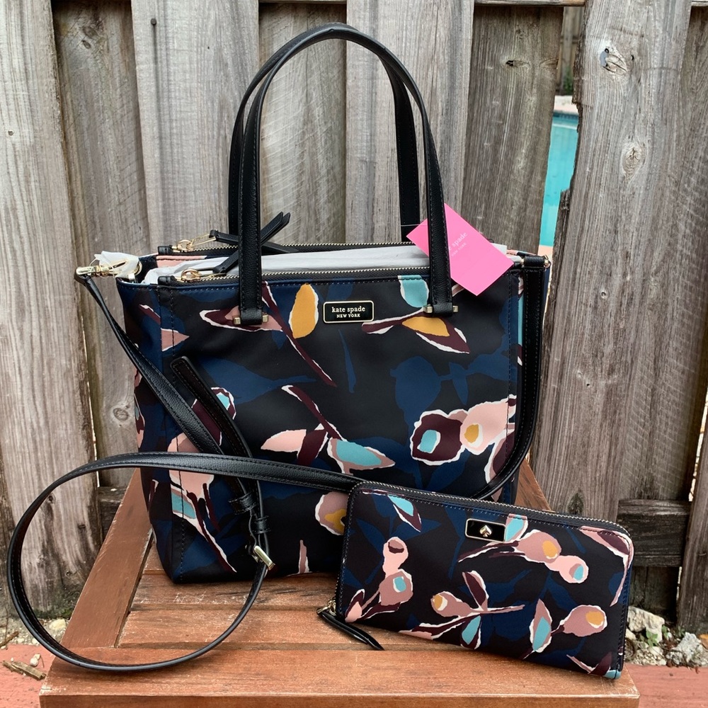 ♠️ 2-pc KATE SPADE Dawn Paper Rose Bag …